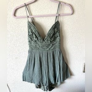ILLA ILLA Boutique Green Lace Romper